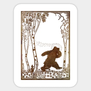 Bear And Bees in Vintage Sticker